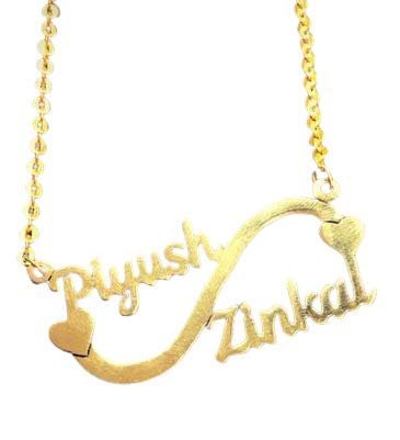 Antiquestreet Name Necklace Customize In Infinity Logo Gold Or Silver Coated For Couples Girls Women